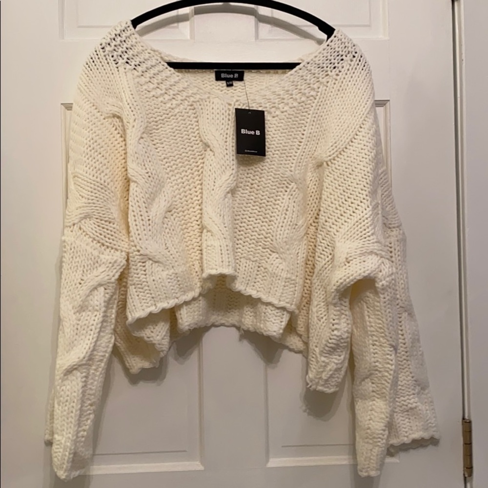 Off-The-Shoulder Crop Sweater